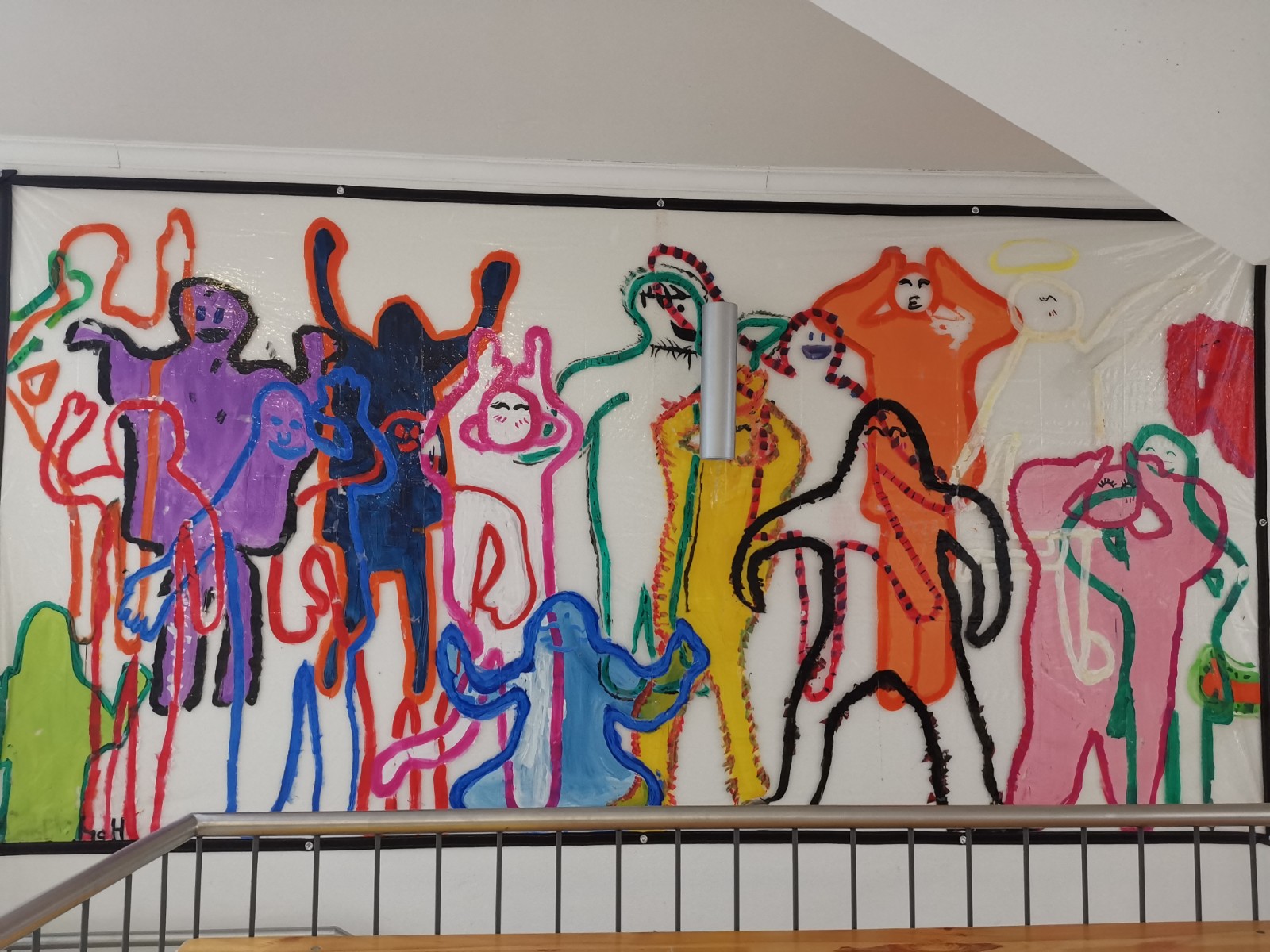 Künstlerisches Gestalten mit Acrylfarbe auf Folie - Hort 5